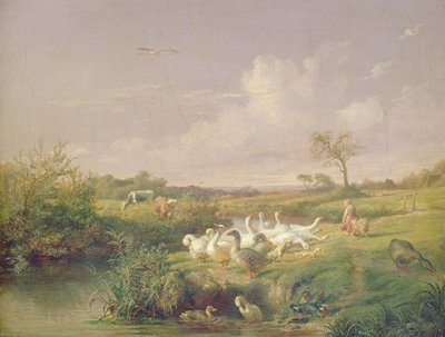 Weidende Gänse, 1854 von Otto Speckter